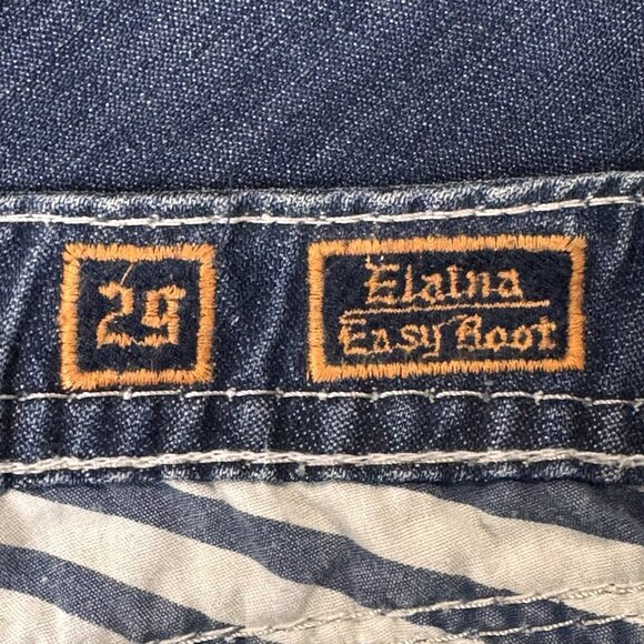 Rock Revival Jeans Womens 29 Blue Elaina Easy Boot Distressed Dark Wash Denim - Picture 4 of 11